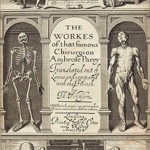 Title page of 1634 English edition of Ambroise Paré works