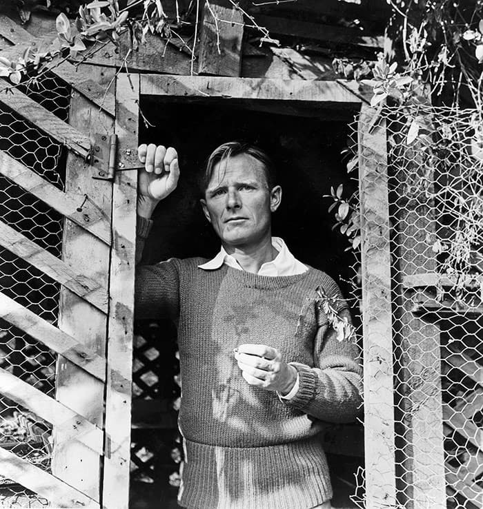 Christopher Isherwood in Santa Monica, ca. 1950. Photo by William Caskey