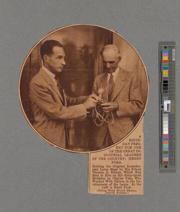 Newspaper clippings concerning Edison