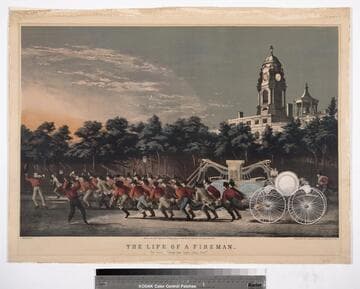 The life of a fireman. The race. "Jump her boys, jump her!"