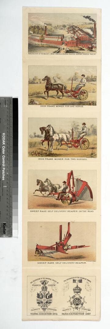 Centennial 1876 circular. Walter A. Wood’s harvesting machines…eastern edition
