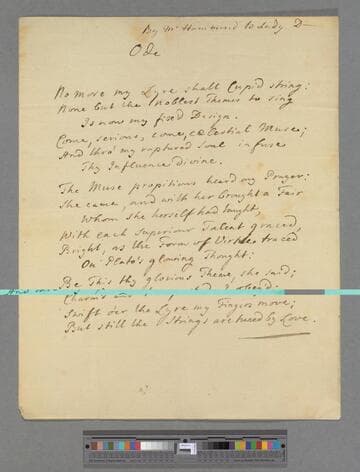 Hammond, James. Ode to Lady D ---- : [a poem in three stanzas]