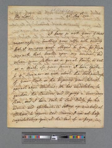 Montagu, Charles, 1st Earl of Halifax. Letter to [unknown addressee]