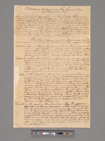 Observations on the harvesting of grain by George Washington