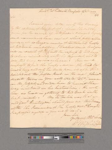 Letter from George Washington, headquarters at Frederick Wampols (Towamencin), to Brigadier General James Mitchell Varnum