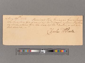 Receipt from George Washington to Charles Willson Peale