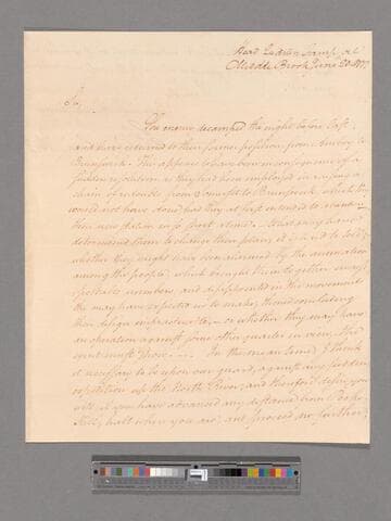 Letter from George Washington, headquarters camp at Middlebrook, to Brigadier General Alexander McDougall
