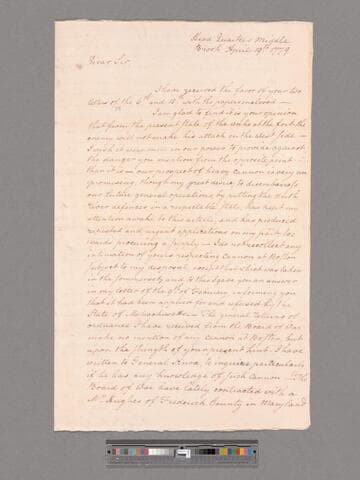Letter from George Washington, headquarters Middlebrook, to Major General Alexander McDougall
