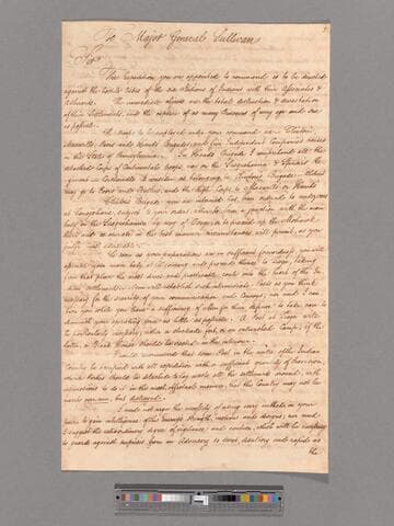 Letter from George Washington, headquarters Middlebrook, to Major General John Sullivan