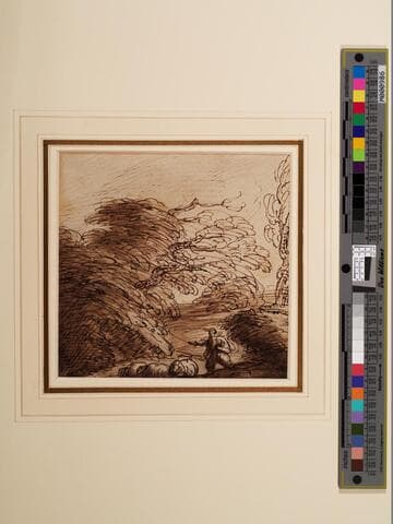 Landscape with Sheep and Shepherd