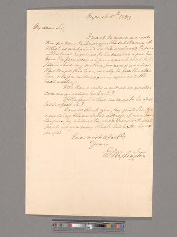 Letter from George Washington to James Madison