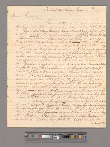 Letter from George Washington, Philadelphia, to George Augustine Washington
