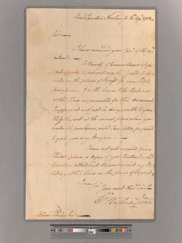Letter from George Washington, headquarters Newburgh, to Oliver Phelps