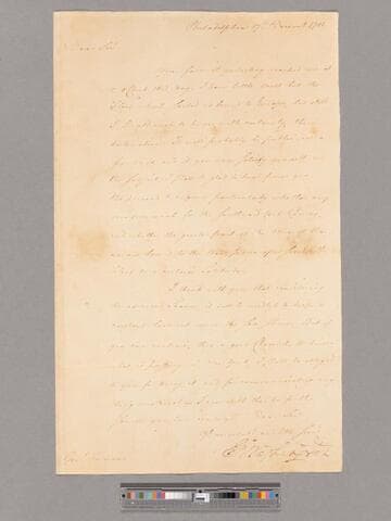 Letter from George Washington, Philadelphia, to David Forman