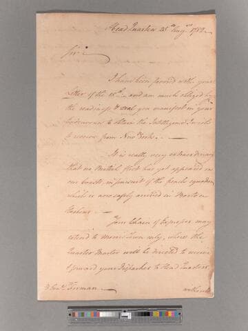 Letter from George Washington, headquarters Newburgh, to David Forman