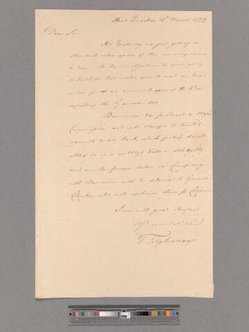 Letter from Tench Tilghman, headquarters, to Major General Alexander McDougall
