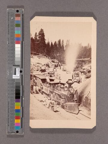 Train in Dixie Cut. Gold Station, Placer County