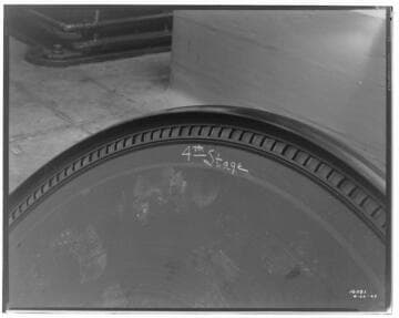 Long Beach Steam Station, Plant #2 - Turbo #7 dismantled showing blades