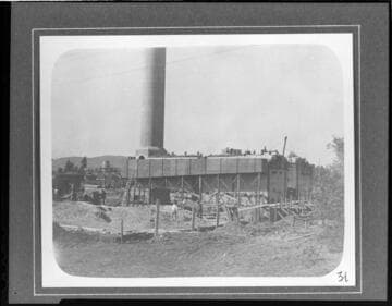 Los Angeles #3 Steam Plant under construction of the boilers and stack