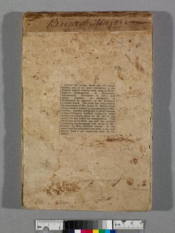 Orderly book of the New Jersey Brigade, 1782, Nov. 9 - Dec. 31, Newburgh, N.Y