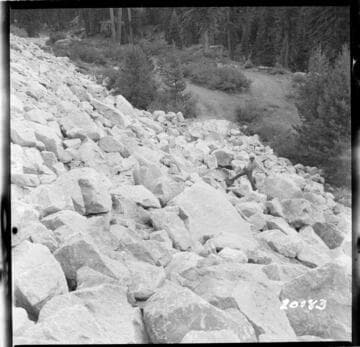 Big Creek, Huntington Lake Dams - Progress of backfills on Huntington Lake Dams by Stone & Webster Co