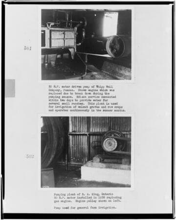 P4 - Pumping Plants - page 8 of Laws Book. two copy prints of Pumping Plant customers