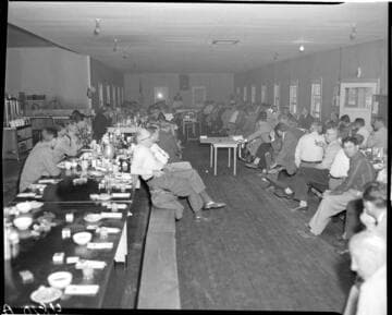 Luncheon with man speaking at podium