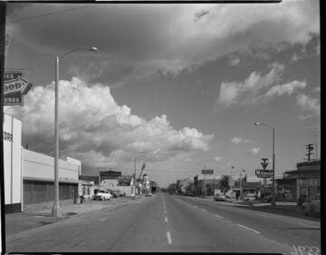 Street lighting in the business district of San Fernando