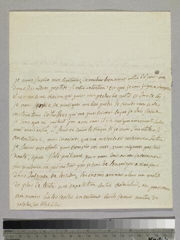Letter, to Charles-René-Dominique Sochet Destouches, 1727-1794, 1781 March