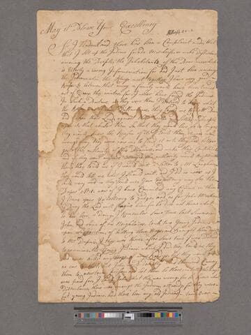 Jacob Seaberring letter, Smithfield, to Governor George Thomas