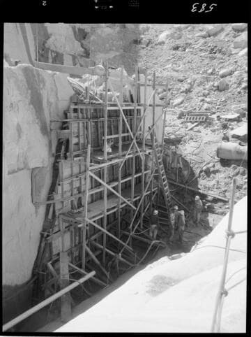 Big Creek - Mammoth Pool - Concrete forms in bottom of cutoff trench