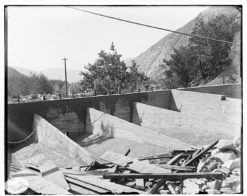 The construction of the sandbox at the headworks at Mill Creek #3 Hydro Plant
