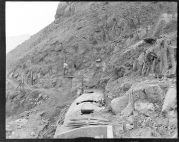 Break in concrete flume at Kern River #1 Hydro Plant