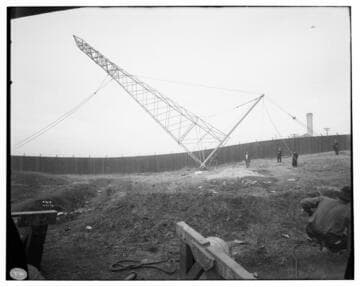 Erecting  tower at Los Angeles #3 for Long Beach Transmission line
