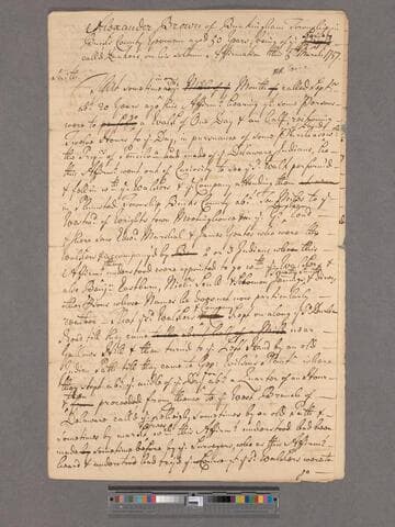 Alexander Brown's examination deposition relating to the 1737 Walk