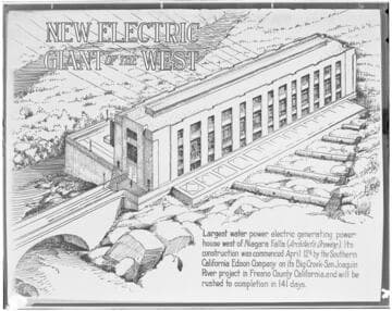 Architect's sketch of proposed Powerhouse #3 at Big Creek Variant of 02
