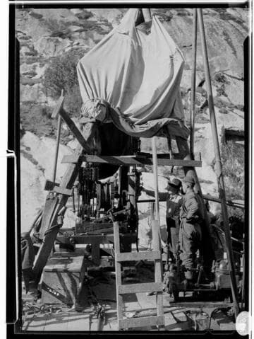 Big Creek Powerhouse #3 - Diamond Drill at site of Dam #6 - close