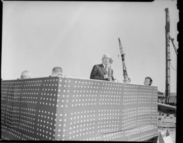 Dedication or ground breaking ceremony at a construction site