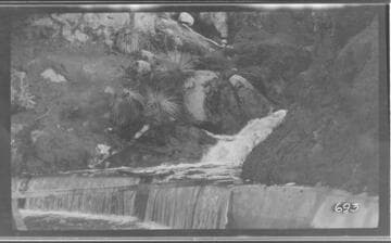Water overflow into the ditch from the storm at Kaweah #3 Hydro Plant
