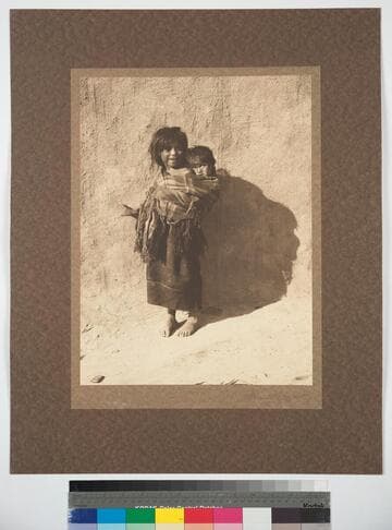 Hopi Pueblos, Painted Desert, Northern Arizona. Hopi Children of the Pueblo of Walpi. First Mesa