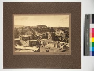 Sipaulovi from housetops of Mishongnovi. Sipaulovi in the distance. Hopi