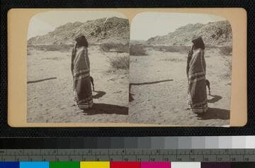 Hualapai Indian woman in the desert of Arizona