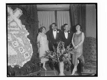 Portrait of two couples at the Club Casa del Mar, Santa Monica, California