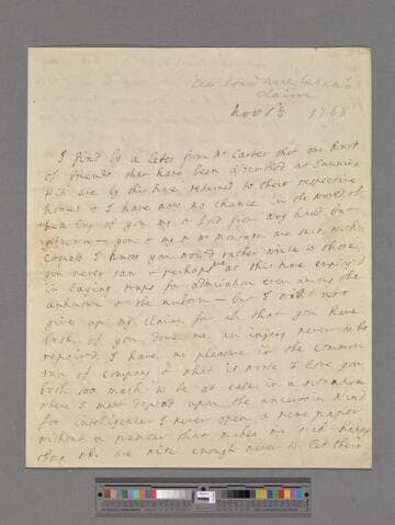 Vesey, Elizabeth (Vesey) Handcock. Letter to George Lyttelton, 1st Baron Lyttelton of Frankley