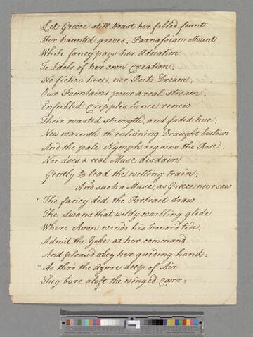 [Unknown author]. "Let Greece still boast her fabled fount" [: a poem]