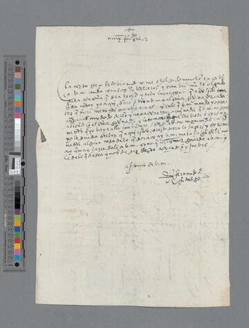 Hernando Alonso Hidalgo letter to Pedro Muñoz