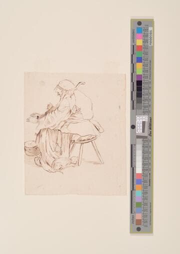 Old Woman Seated with a Cat