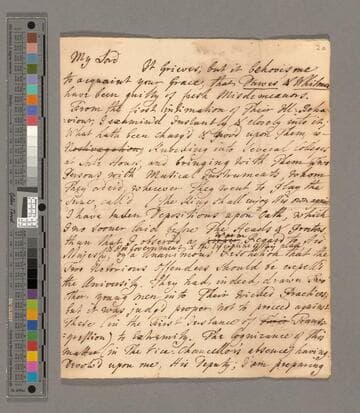 Theophilus Leigh letter, Balliol College, to John Russell, Duke of Bedford, 1710-1771