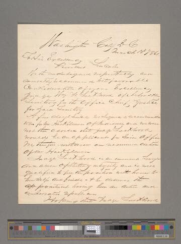William H. Taylor, Washington, D.C., letter to Abraham Lincoln