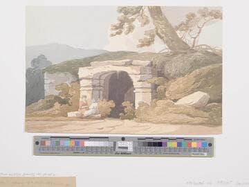 Two Women Seated Before a Masonry Arch